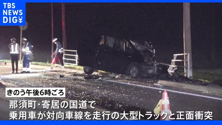 栃木・那須町で乗用車と大型トラックが正面衝突　乗用車の71歳女性と9歳の男の子が重傷｜TBS NEWS DIG