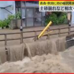 【避難指示も】青森･秋田に初の「線状降水帯」土砂崩れなど相次ぐ