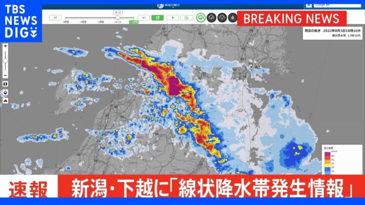 【速報】新潟県に「線状降水帯発生情報」を発表｜TBS NEWS DIG