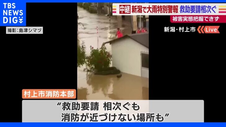 新潟県で大雨特別警報　救助要請相次ぐも…被害実態把握できず【記者中継】｜TBS NEWS DIG