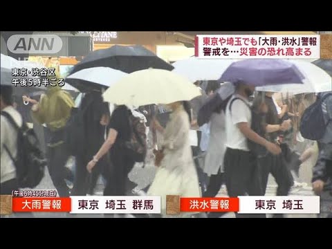 東京や埼玉でも「大雨・洪水」警報発表　山沿いでは土砂災害にも警戒を(2022年8月4日)