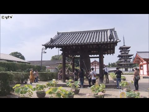 広島・原爆投下から７７年　奈良の薬師寺で平和を願う鐘を打ち鳴らす　境内には厳かな鐘の音