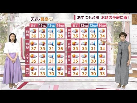 【関東の天気】お盆休みスタートも台風発生で警戒(2022年8月10日)