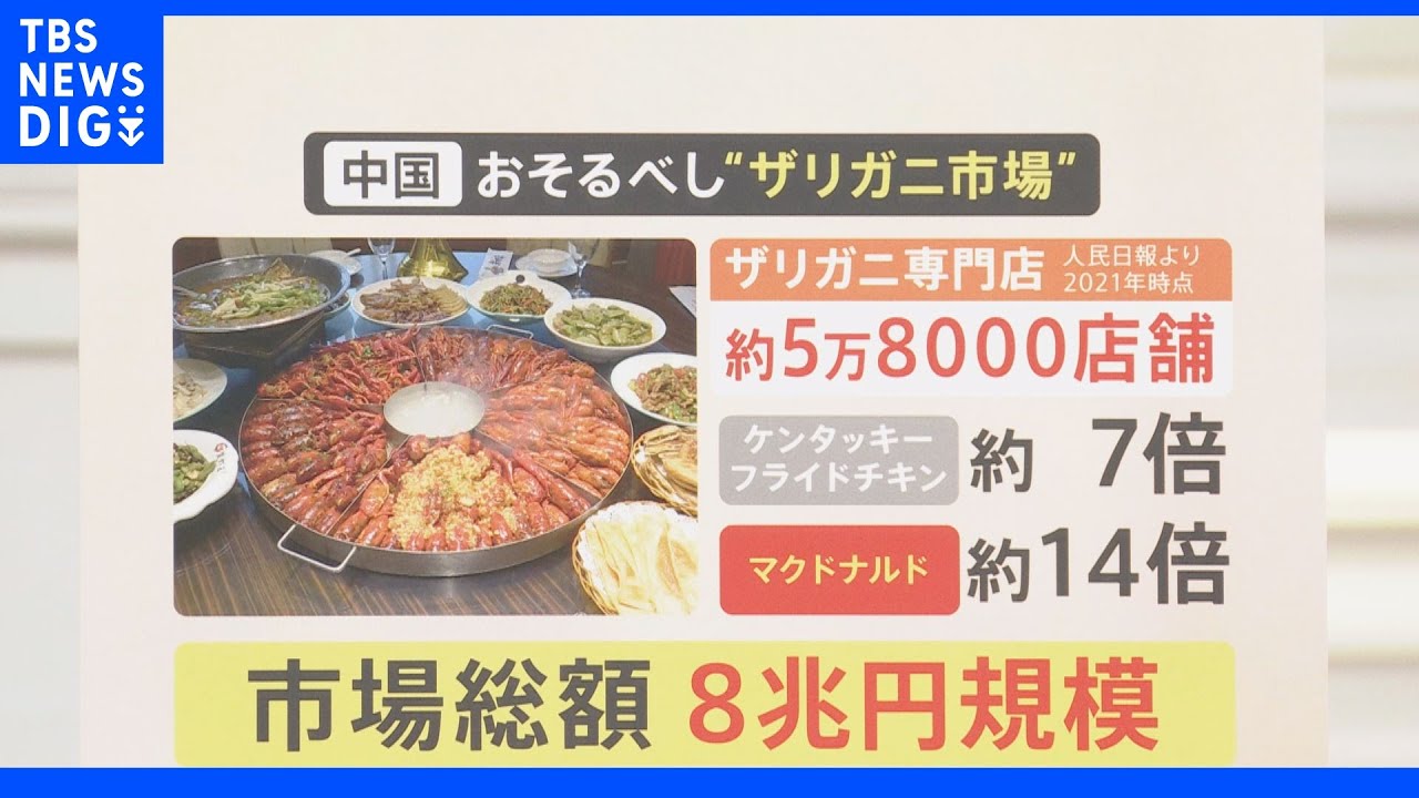 中国“ザリガニ食べまくり”マック超え店舗数！「ザリガニ学部」に驚きの調理動画まで･･･ブームの背景に何が｜TBS&nbsp;NEWS&nbsp;DIG