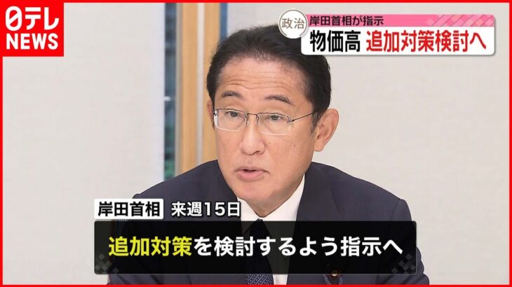 【物価高・追加対策検討】岸田首相が指示へ「効果的な政策を現場に届けていく」