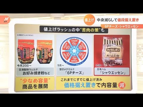 “輸入小麦の価格据え置き”でも止まらない値上げの波”中身減らして値段そのまま”の動きも｜TBS NEWS DIG