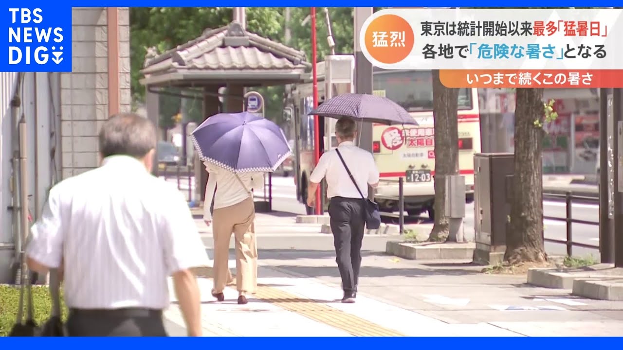 「サウナに入っている気持ち」関東地方では猛暑日続く 東京都心では猛暑日最多の記録を更新|TBS NEWS DIG