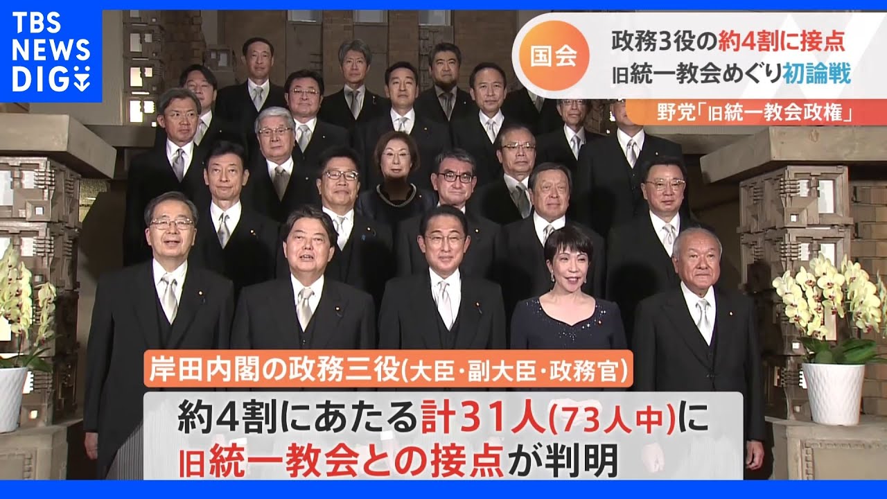 「旧統一教会政権じゃないか」野党追及　接点続々判明後、初の国会論戦｜TBS&nbsp;NEWS&nbsp;DIG