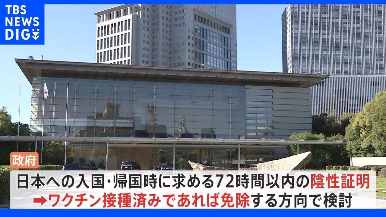 政府　入国前のコロナ検査免除を検討　届け出義務も高齢者などに限定へ&nbsp;あすにも新たなコロナ対策を発表へ｜TBS&nbsp;NEWS&nbsp;DIG