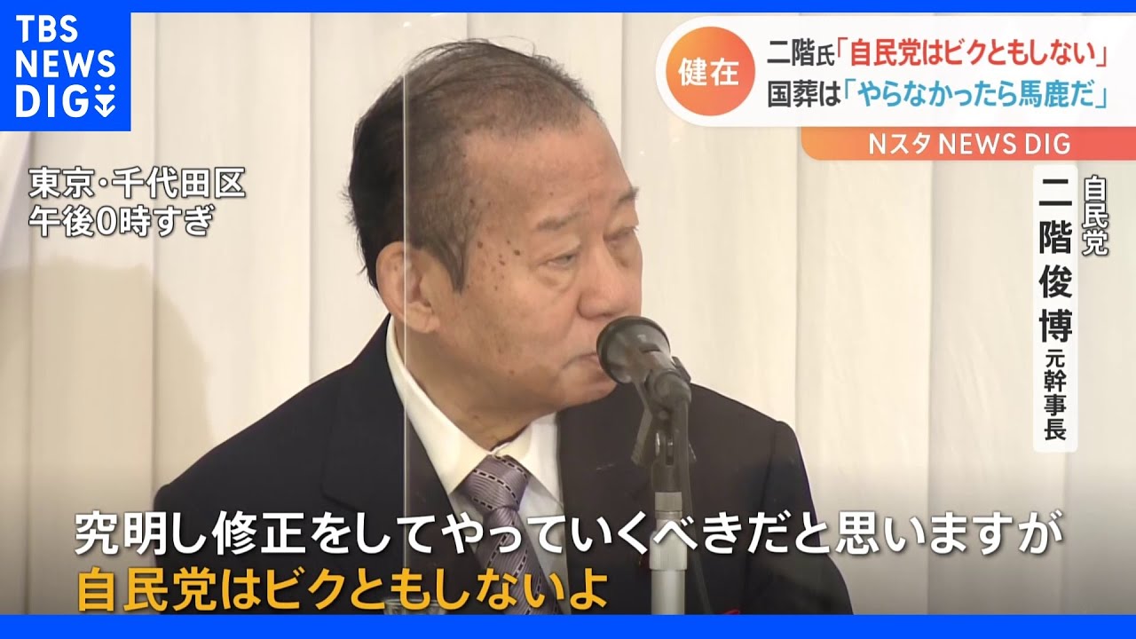 自民・二階元幹事長「自民党はビクともしない」&nbsp;旧統一教会との関係めぐり｜TBS&nbsp;NEWS&nbsp;DIG