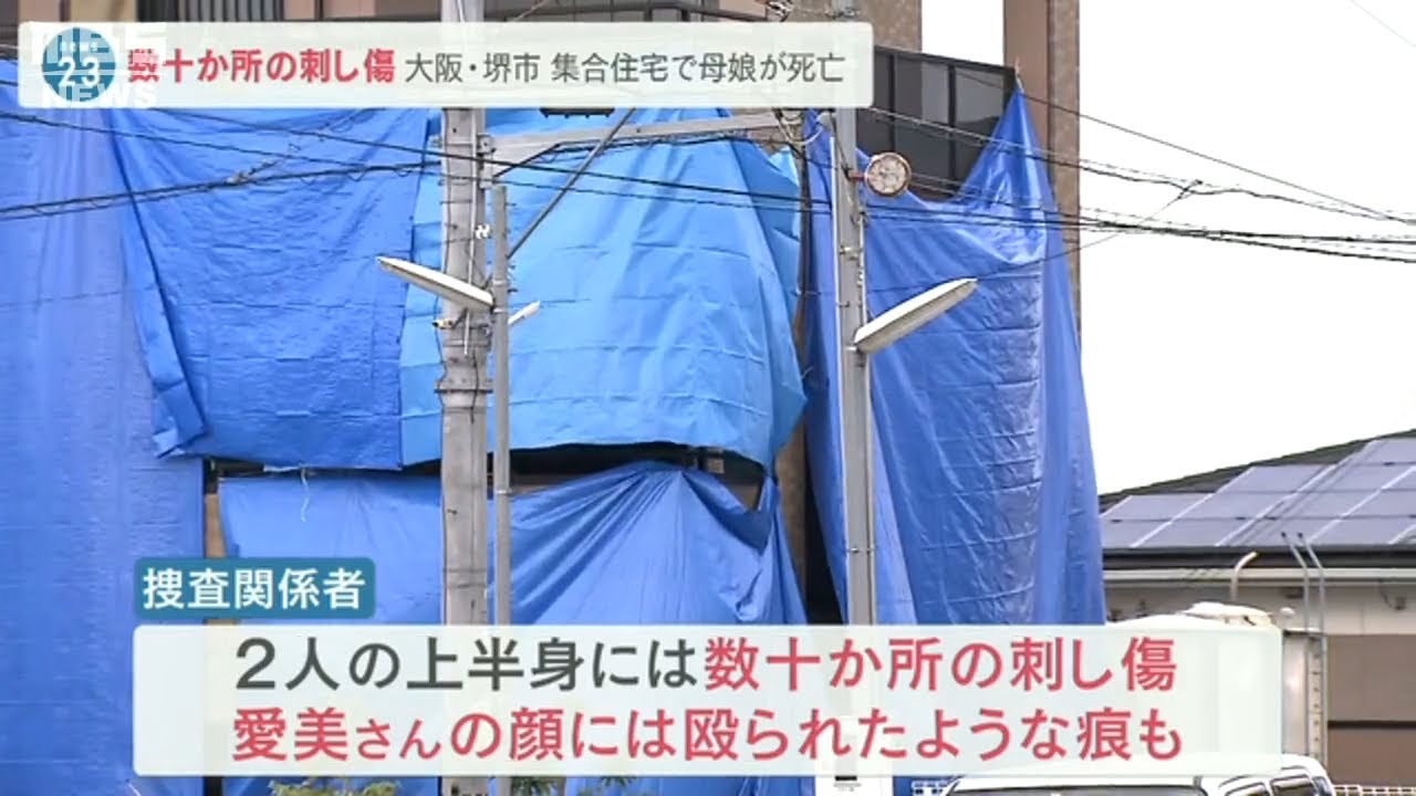 【強い殺意か…】母と子の上半身に『数十か所の刺し傷』29歳女性と3歳女児が殺害された事件　母親の顔には殴られたような痕も　ブラジル国籍の夫の行方を捜査　大阪・堺市(2022年8月24日)