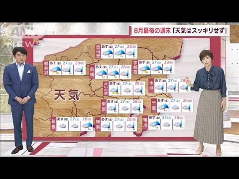 【関東の天気】あす雨雲出現　急な激しい雨に注意(2022年8月25日)