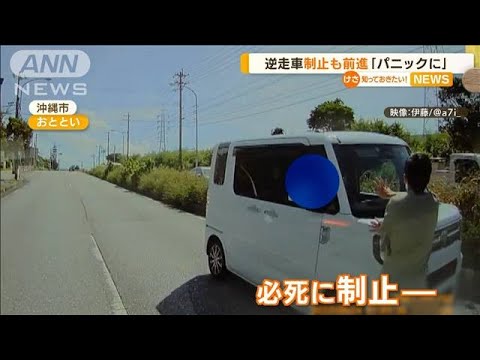 “逆走車”制止も前進…高齢者運転「パニックに？」(2022年8月26日)