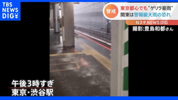 東京都心で局地的に激しいゲリラ豪雨　関東甲信では28日にかけて警報級の大雨になる可能性｜TBS NEWS DIG