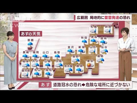 【全国の天気】北～西日本の広範囲で雨　台風影響し前線活発化(2022年8月31日)