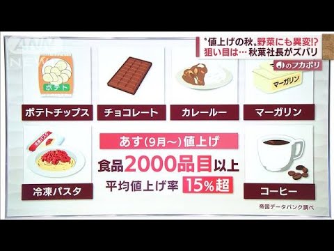 “値上げの秋”野菜にも異変　狙い目は…キャベツやナス(2022年8月31日)