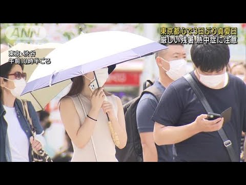 関東　蒸し暑く厳しい残暑　東京都心3日ぶり真夏日(2022年8月23日)