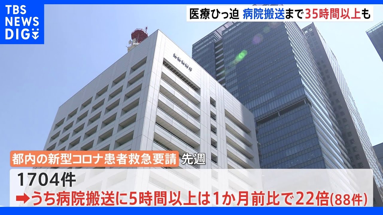 病院搬送まで約36時間… コロナ“第7波”で医療救急がひっ迫|TBS NEWS DIG
