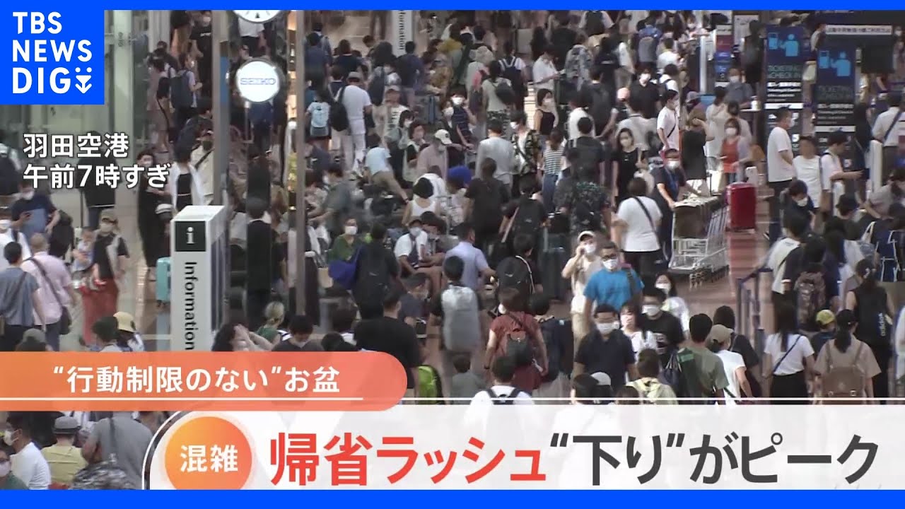 3年ぶり「行動制限」がないお盆　ANAではコロナ禍での過去最高15万人超の予約数に｜TBS&nbsp;NEWS&nbsp;DIG