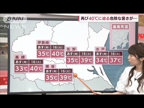 お盆後半　また猛暑…40℃に迫る危険な暑さ(2022年8月14日)