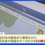 気象庁「アメダス」全データの5％得られず　KDDI通信障害の影響判明｜TBS NEWS DIG