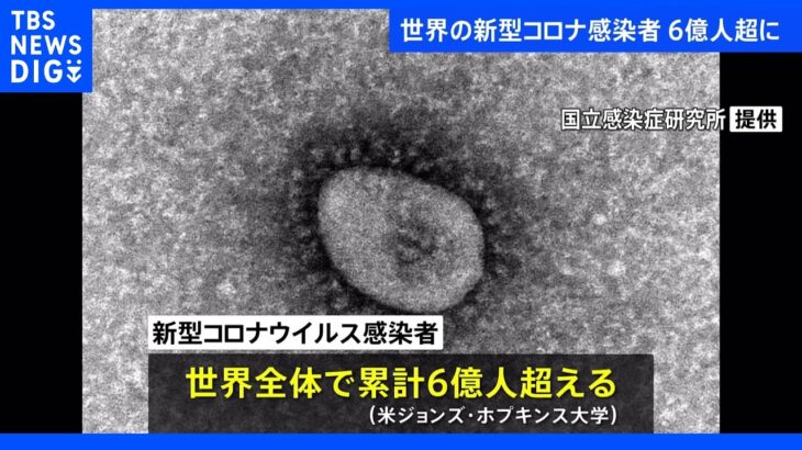 世界のコロナ感染者6億人超に　ペースは鈍化｜TBS NEWS DIG