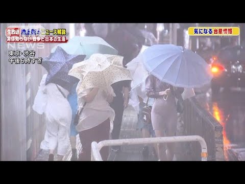 台風8号 深夜にかけて関東通過　土砂災害などに警戒(2022年8月13日)