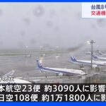 台風8号 JAL・ANAで130便超が欠航に JR在来線でも身延線や久留里線などで運転見合わせも｜TBS NEWS DIG