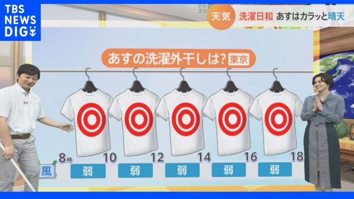 【8月19日 関東の天気】洗濯日和 19日はカラっと晴天｜TBS NEWS DIG
