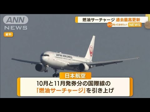 JAL「燃油サーチャージ」過去最高額更新　他社も…(2022年8月19日)