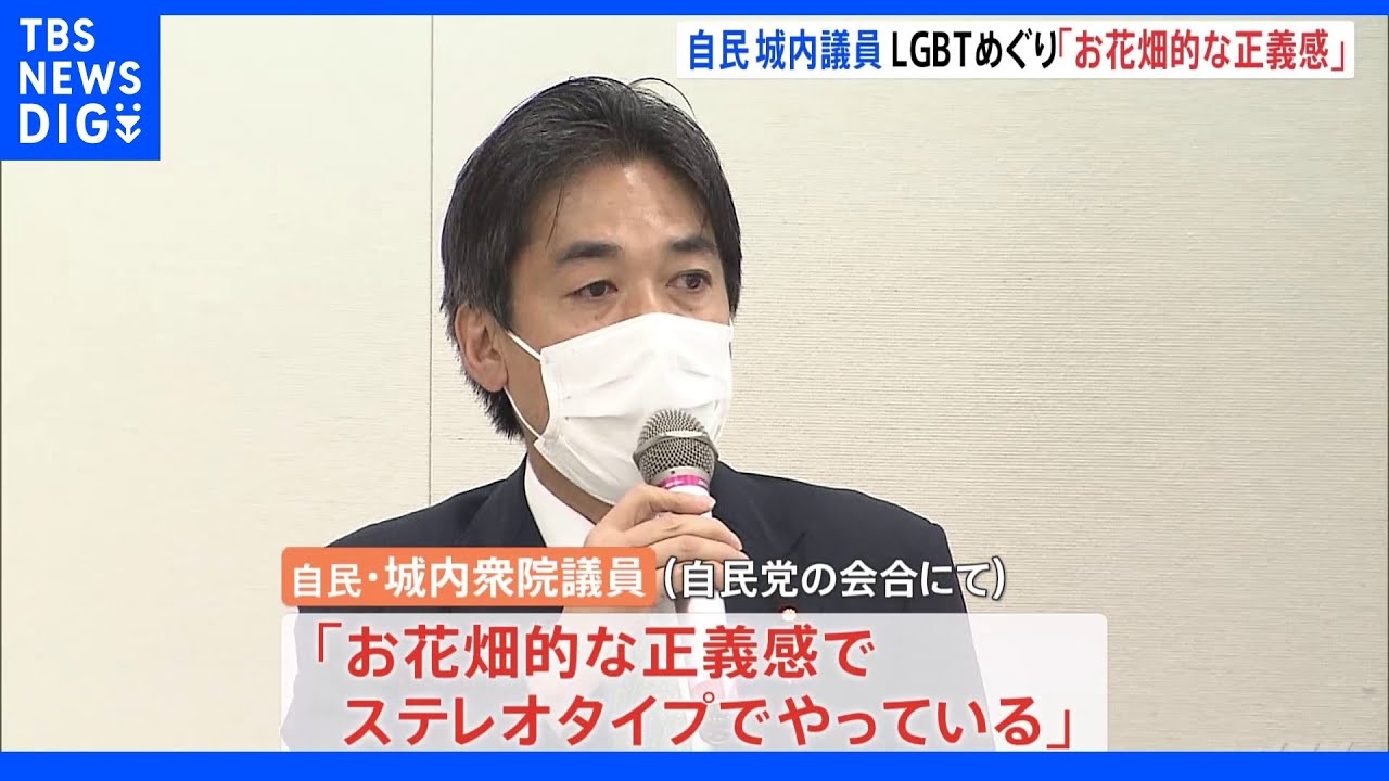 自民・城内議員　LGBT活動めぐり「お花畑的な正義感」と発言「誤解与えたら申し訳ない」とも｜TBS&nbsp;NEWS&nbsp;DIG