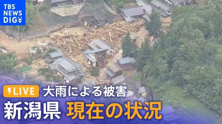 【空撮LIVE】新潟県 大雨 現在の状況（2022年8月4日午後2時）