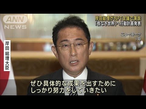 岸田総理「核なき世界」へ　NPT会議で行動計画発表(2022年8月2日)