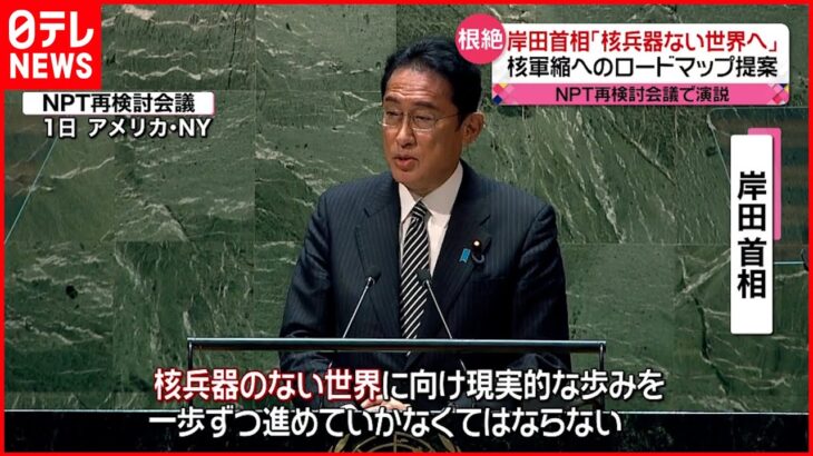 【NPT再検討会議で演説】岸田首相｢核兵器のない世界に向け…」 核軍縮へのロードマップ提案