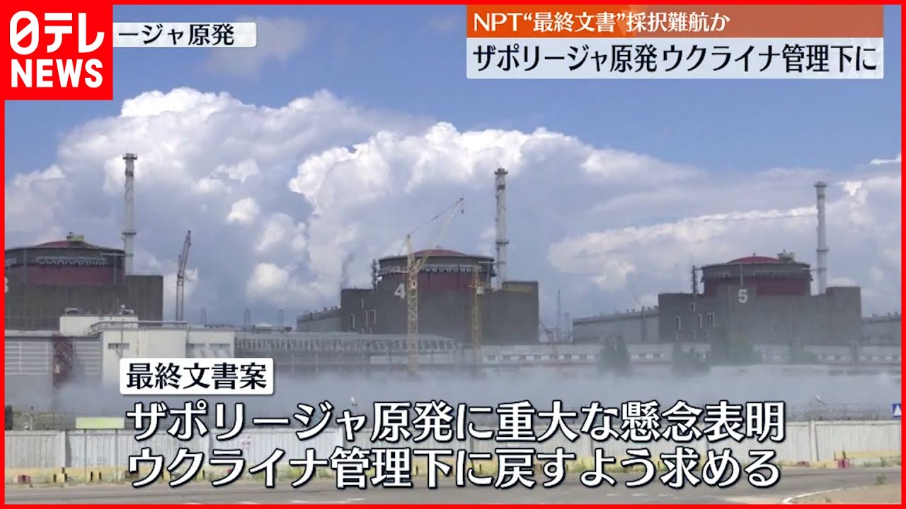 【NPT“最終文書”】「ザポリージャ原発をウクライナ管理下に」 採択交渉は難航か