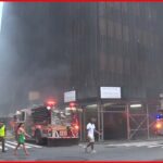 【火事】NY中心部のビル工事現場で火災 建築資材などから出火