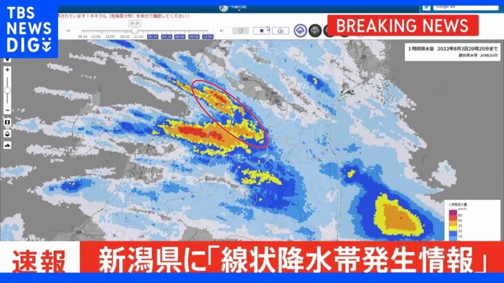 【速報】新潟県に「線状降水帯発生情報」発表｜TBS NEWS DIG