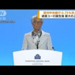 欧州中銀0.75％利上げ決定　通貨ユーロ誕生後最大幅(2022年9月9日)