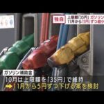 【独自】ガソリン補助金　10月は上限「35円」を維持し、11月以降は縮小へ(2022年9月7日)