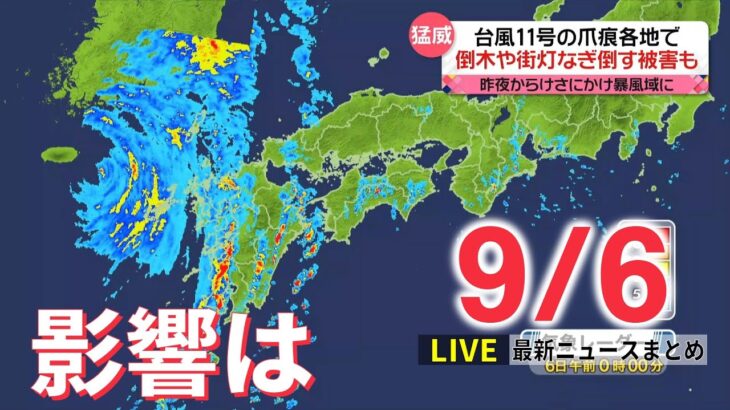 【ライブ】台風11号影響 倒木も /国葬費用 総額16億6000万円か/ オリパラ汚職関連　など：最新ニュース（日テレNEWSLIVE）