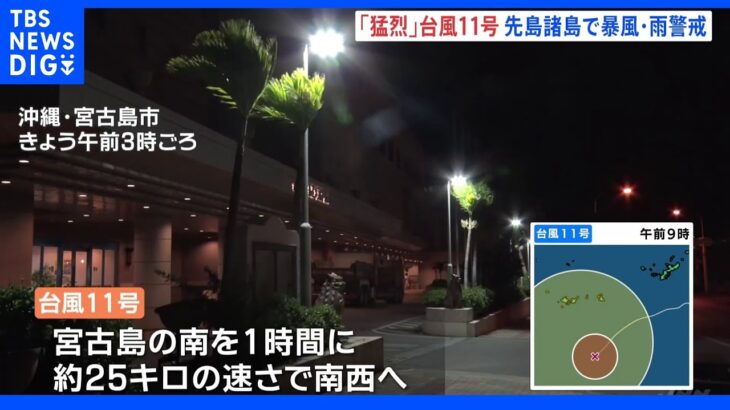 台風11号　沖縄・宮古島の南に　雨風強まり、交通機関や生活への影響広がる｜TBS NEWS DIG