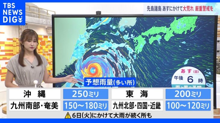 台風11号は強風域広がり“大型の台風”へ　沖縄で4日にかけ大荒れ、厳重警戒を【気象予報士解説】｜TBS NEWS DIG