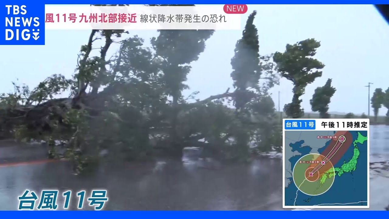 大型で強い「台風11号」九州北部接近&nbsp;“線状降水帯”発生の恐れも｜TBS&nbsp;NEWS&nbsp;DIG