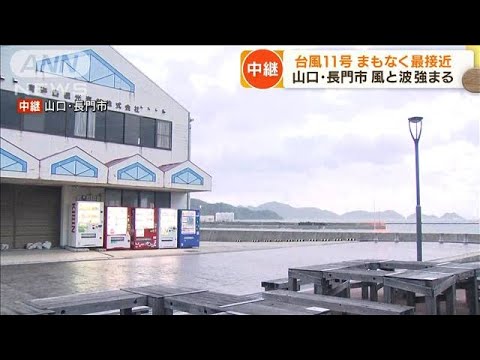 台風11号　山口県にまもなく最接近へ　波風強まる(2022年9月6日)