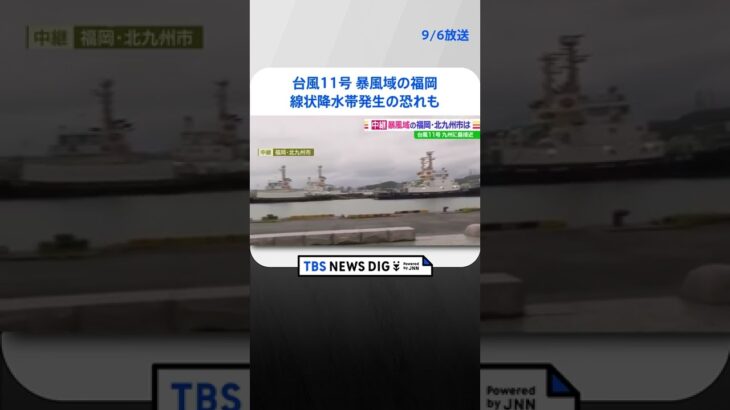 台風11号 暴風域の福岡・北九州市の様子 線状降水帯発生の恐れも｜TBS NEWS DIG #shorts