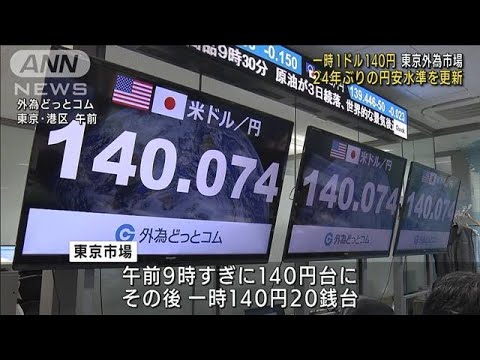 この1カ月で10円の円安　米の動向次第でさらに加速も？(2022年9月2日)