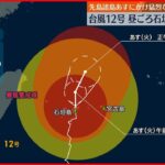 【台風12号】正午ごろ石垣島付近を通過 13日にかけて暴風や高波などに警戒