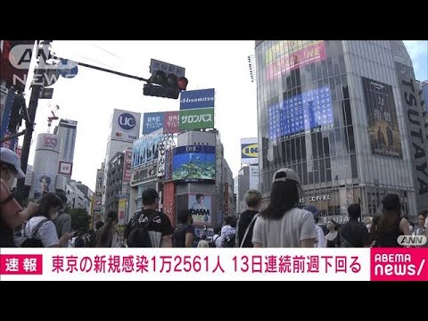 【速報】東京で新たに1万2561人　新型コロナ新規感染者(2022年9月3日)