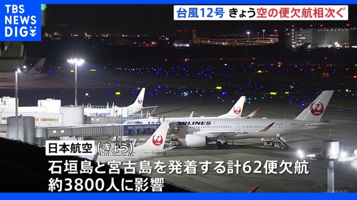 台風12号の影響で空の便欠航相次ぐ｜TBS NEWS DIG