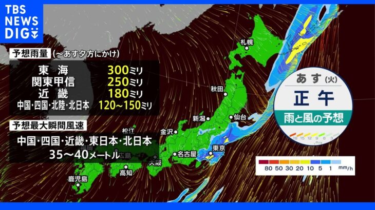 台風14号　これから20日夕方にかけ東海や関東甲信などで大雨、通勤通学に影響も　気象予報士解説｜TBS NEWS DIG
